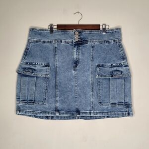 Arula XL 1X Blue Denim Cargo Mini Skirt Y2K Inspired 00s Inspired Millenials